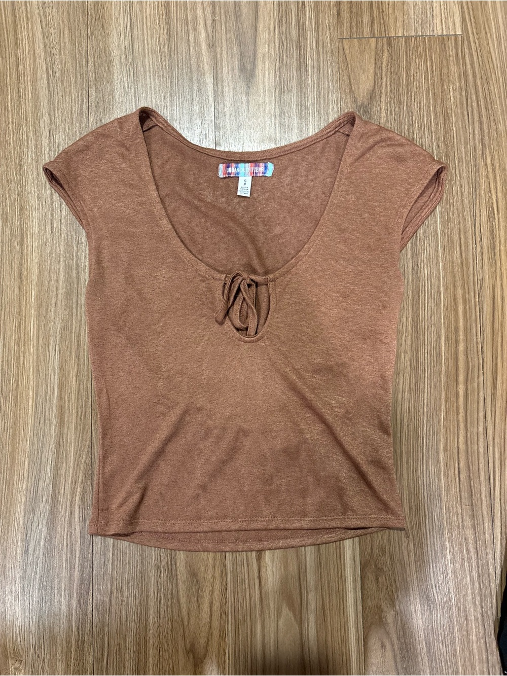 Urban Outfitters Rust Tie-Front Scoop Crop Top